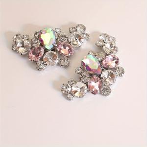 TEMU 2pcs 불규칙한 라인스톤 디자인 분리식 신발 버클 하이힐 장식, 여성 선물