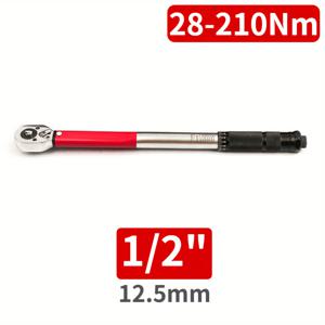 TEMU 3/8인치 토크 렌치 5-210N/m, 1/2인치 트랜스미션 클릭 토크 렌치, 1/4인치 자동차 수리용 렌치 실버 레드
