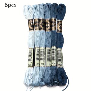 TEMU 6pcs/set 폴리에스터 자수 실, 10가지 색상, 8m 길이, DIY 보석 팔찌 목걸이 짜임질 로프, 포장 로프