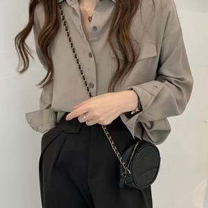 TEMU 봄과 가을 긴 캐주얼 셔츠, 아우터웨어용 / 동일한 스타일과 가격으로 SPU ID: 555995037