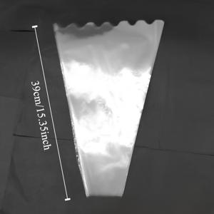 TEMU 100개 투명 레이스 장미 부케 포장 가방, 핑크색 사다리꼴 끝 - 내구성 있는 플라스틱, 꽃꽂이 및 선물용 이상적, 부케 액세서리