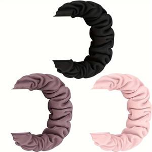 TEMU 삼성 6/5/4용 조절 가능한 스크런치 밴드: 40mm, 44mm, 45mm, 42mm, 46mm - , 장미, 회색 꽃, 검정색, 연한 빨간색, 보라색, 라벤더, 라일락, 연한 녹색, 검정색, 솔잎색, 연한 빨간색 색상의 귀엽고 부드럽고 늘어나는 스트랩 - 통기성이 좋고 편안함 - 배터리 포함되지 않음