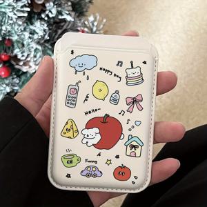 TEMU 강아지의 일상 자석 카드 홀더 - Phone12/13/14/15/16에 적합, 카드 보관용, 자석 버클 지갑 카드 홀더, 휴일 선물|카드지갑