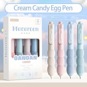 TEMU 4개입, 모란디 데이 젤 펜, 0.5mm 미세 팁, 검정 잉크, 내구성 있는 플라스틱, 편안한 그립감, 사무실 및 학생용 적합