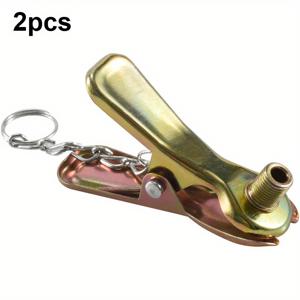 TEMU 2pcs 골든 자전거 펌프 노즐 어댑터 - 미국 및 영국 , 쉽게 부착할 수 있는 오리털 클립, 튼튼한 철제 구조, 자전거 타이어에 이상적, 자전거 액세서리