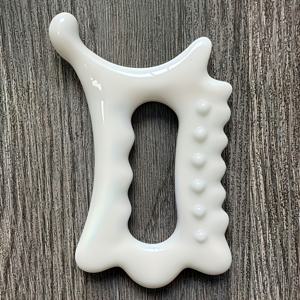 TEMU 화이트 에르고노믹 바이오닉 손가락 마사지 도구 - 웨이브 엣지 물리치료 보드, 깊은 조직 이완, 얼굴 윤곽, 아куп레스러 피로학, 내구성 있는 PP 소재, 범용 크기, 전기 없음, 배터리 없음, 손가락 마사지 도구