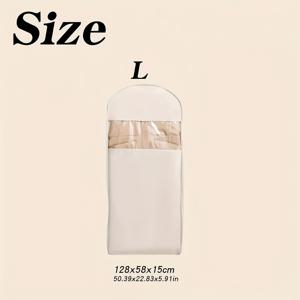 TEMU 2025년 최신 압축 가능한 매달린 옷 가방 - 옷장에 옷, 재킷, 코트, 흰색, ≥3.2 큐빅 피트 용량, ≥27인치 높이, 옷장 정리에 이상적 | 지퍼 잠금, 재질 소재, 옷장 정리 보관