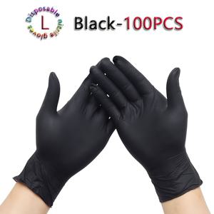 TEMU 100개입 블랙 일회용 니트릴 장갑 - 무가루, 가벼운 내구성 PVC 장갑 (주방 청소, 타투, 헤어 염색, 애완동물 관리용) - 다목적 가정용