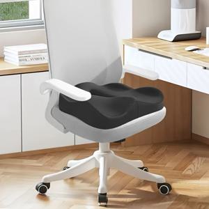 TEMU 인체공학적 메모리폼 Coccyx 쿠션, 여름용 통기성 차량 시트 패드, 세탁 가능한 폴리에스터 커버, 미끄럼 방지 소프트 지지대, 사무실 의자 및 휠체어, 자동차 시트에 적합, 손세탁 전용, 편안한 디자인 액세서리 | 현대적인 질감 쿠션