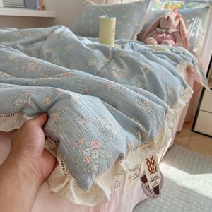 TEMU 여름 시원한 이중 레이어 양모 여름 시원한 이불 얇은 이불 에어컨 이불 기계 세척 가능 피부 친화적인 통기성 싱글 이불 베개 케이스 포함되지 않음|이불