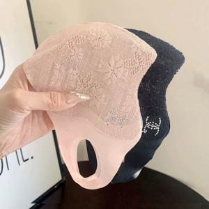 TEMU 2pcs 여성용 통기성 메시 아이 센터 피스 마스크 - 가벼운 비탄력성 부드러운 파스텔 꽃무늬 및 오므레 그레이 디자인, 캐주얼 아웃도어 웨어, 손세탁/건조 청소, 편안한 얼굴 커버, 섬세한 공예, 우아한 스타일, 비탄력성 핏