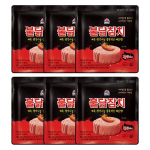 TEMU [한국제품/국내배송] 사조 불닭참치 100g*6개 / 고단백 다이어트 간식 반찬 식품