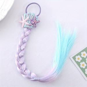 TEMU 1pc 머메이드 쉘 오션 요소 브레드 웨이브 헤어 타이 시뮬레이션 포니테일 웨이브 헤어, 여성용 카니발/마르디 그라스/마스케라드