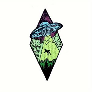 TEMU 남성용 1pc UFO 외계인 패치, 수 놓은 아플리케, 외계인 패치에 철제 바느질, UFO 패치, 우주 패치, Trippy 패치