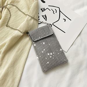 TEMU 아이폰 삼성용 블링 크로스바디 지갑 라인스톤 이브닝 핸드백 클러치 휴대폰 지갑