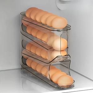 TEMU 1개 자동 회전 달걀 보관함 - 공간 절약형 냉장고용 달걀 정리함, 조립 불필요, 사이드 도어/선반 설치 가능, 가정 및 상업용, 컴팩트 디자인, 견고한 구조, 바쁜 가구에 적합|냉장고|김치냉장고|계란찜기