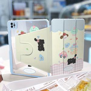 TEMU Apple Pro11 펜 슬롯 Air5/6 Ipad10.2 블랙 Meow 태블릿 쉘 10세대 720도 5/6세대 9.7인치