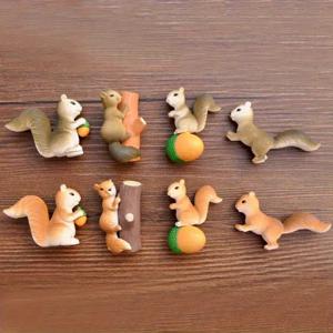 TEMU 8pcs/set 레진 쥐 가족 도마뱀 장식, 귀여운 아기 쥐는 나뭇잎을 모으고, 정글 동물, 전기 없이 사용, 파티용