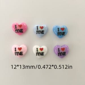 TEMU Y2K 스타일 '나는 나를 사랑해' 하트 참 30개 세트 - 핑크, 화이트 및 컬러풀 반짝이는 레진 네일 아트 장식품, DIY 공예용, 휴대폰 케이스 및 수제 액세서리, 귀여운 디자인, 네일 아트 액세서리 | 카와이 스타일 | 반짝이는 마감