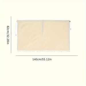 TEMU UV 차단 및 내열 자동차 프론트 & 리어 시트 커튼 - 폴리에스터 메쉬, 숨겨진 버클 개방형, 접이식 스트랩, 무안감 디자인, 베이지 색상 차량용 선쉐이드