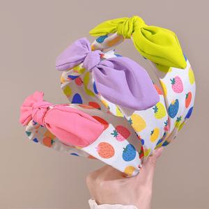 TEMU 3pcs 우아한 딸기 헤어 호프 헤드밴드 - 원단, 귀여운 리본 액센트, 생일 및 특별한 기념일에 완벽, 축제용 헤어 액세서리 | 생동감 있는 헤어웨어 | 장식 헤어 밴드, 헤어 액세서리