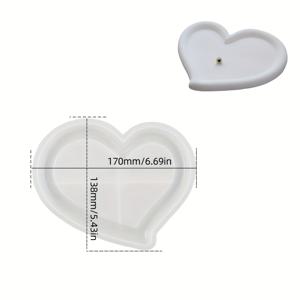 TEMU 하트 트레이 실리콘 몰드 콘크리트 러브 하트 모양 플레이트 에폭시 몰드 레진 캐스팅 DIY 클레이 캔들 홀더 주얼리 컨테이너 스토리지 석고 홈 데코 몰드