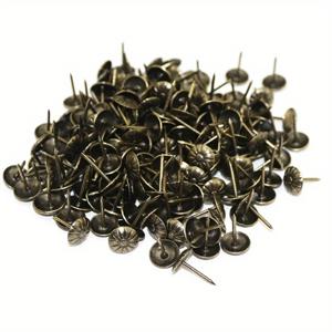 TEMU 100pcs 골든 실버 안티크 브라스 장식 못 보석 선물 와인 케이스 소파 장식 못 핀 도어 네일 11x16mm