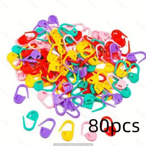 TEMU 30/80pcs 미니 뜨개질 크로 셰 뜨개질 마커 플라스틱 안전 잠금 스티치 마커 DIY 공예 크로 셰 뜨개질 클립 직조 바느질 (여러 가지 빛깔의)