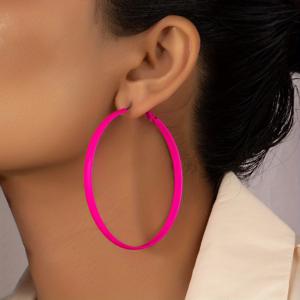 TEMU 1 쌍의 우아한 18K 금박 기하학적 호프 귀걸이, 합금 재질, 스테인레스 스틸 귀침, 휴가 파티 행사