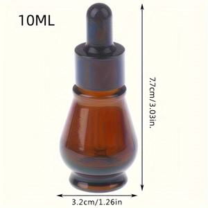 TEMU 1개, 에센셜 오일 드로퍼 병, 호박색 유리 파이펫 포함 (10ml/20ml/30ml), 호두껍질 모양 화장품 포장, 보호 액체 디스펜서, 용 리필 가능 세럼 용기, 여행용 액세서리