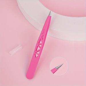 TEMU 전문가용 정밀 눈썹 집게 - 스테인리스 스틸, 편안한 머리 & 수염 제거를 위한 경사 팁, 얼굴 관리 도구