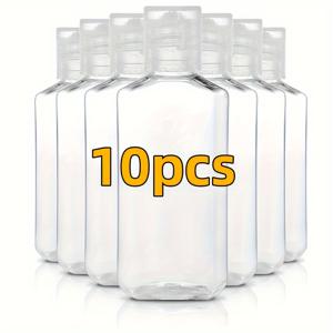 TEMU 10개 3.4oz 투명 플라스틱 스퀴즈 병 플립 캡 - 샴푸, 로션, 비누 등에 적합한 방수 여행용 컨테이너 - 무향