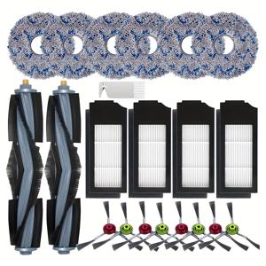 TEMU Ecovacs Deebot X1 & T10 Omni용 21개 액세서리 키트 - 2개의 메인 브러시, 4개의 HEPA 필터, 8개의 사이드브러시, 6개의 모프 패드 및 도구 포함