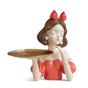 TEMU 공주 테마 나비 모양 주얼리 & 향수 트레이 정리함 - 진주 장식과 골드 디테일이 있는 손으로 그린 우아한 데스크탑 메이크업, 화장품, 액세서리 보관함 - 화장대용 럭셔리 장식 정리함, 드레싱 테이블, 공주 액세서리, 주얼리 트레이|화장대|향수|립스틱