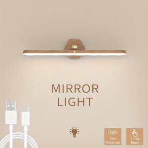 TEMU 1팩, 웜 화이트 USB 충전식 벽걸이 독서등, 360° 회전 창의적인 목재 무늬 LED 스트립 조명, 자석 기능으로 쉬운 설치, 침실 계단 웨딩 옷장 수납 캐비닛용