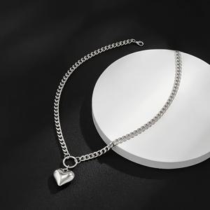 TEMU 여성을 위한 힙합 고딕 스타일 스테인레스 스틸 하트 펜던트 목걸이, 일상 캐주얼 및 파티용, 코팅되지 않음, 마르티 그라스 데이 휴일 테마, 모든 계절에 적합, 중동 컬렉션, 카니발/마르티 그라스/마스케라드