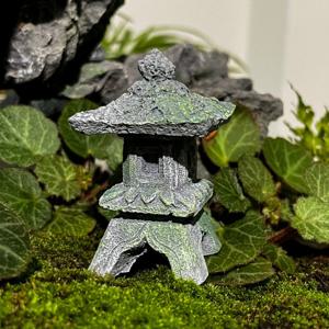 TEMU 레트로 작은 돌 파빌리온 DIY 조경 장식, 수조 및 정원용 레진 돌 랜턴, 작은 조경 물체, 방 장식에 완벽함