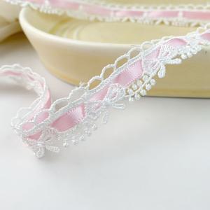 TEMU 1 야드 x 1.8cm 핑크 & 화이트 플로랄 보우 리본 레이스 트림 - DIY 공예, 선물 포장, 자수, 니트 재료, 봉제 가장자리 및 장식 액세서리에 이상적