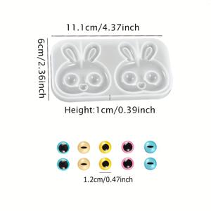 TEMU 10개의 인공 눈이 포함된 아름다운 곰, 고양이, 토끼 수지 캐스팅 몰드, 동물 머리용 실리콘 에폭시 수지 몰드, DIY 공예 용품 포함(전화 케이스, 키체인, 보석 펜던트, 헤어 클립 장식용 20개의 인공 눈)