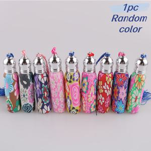 TEMU 1pc 10ml 여성용 재충전 가능한 휴대용 향수 병 - 무지개 색상 유리 여행용 롤러볼 디퓨저, 파란색 뚜껑, 손세척만, 여행 및 일상 사용을 위한 미니 필수품, 향수 재충전 가능한 병, 일상용 향수, 생동감 있는 디자인, 손세척 안전