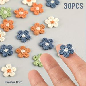 TEMU 30pcs 귀여운 꽃 아이언 온 자수 패치, 수리 가능 자수 애플리케이스, 무작위 색상, DIY 의류, 자켓, 배낭, 청바지, 모자 및 가방에 적합, 자수 패치