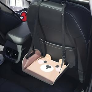 TEMU 1개 귀여운 곰 얼굴 자동차 시트 발받침 - 조절 가능한 뒷좌석 다리 지지대, 인체공학적 디자인, 부드러운 패브릭 & 통풍 구멍, 성인용 멀티펑셔널 여행 편안함 액세서리, 차량용 발 받침, 재미있는 디자인, 내구성 있는 구조