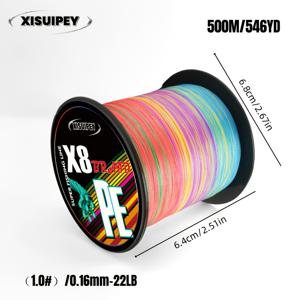 TEMU 300m/500m 8줄 플라스틱 낚시줄 - 초강력, 고강도, 내마모성, 다색 옵션, 해수 및 얼음 낚시용, 중량 사용에 내구성, 해수 낚시용 낚시줄, 생동감 있는 낚시줄, 내구성 있는 낚시줄