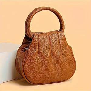TEMU 1개 우아한 여성용 미니 크로스바디 백 - 지퍼 클로저 & 손목 스트랩이 있는 컴팩트 라운드 핸드백, 네이비 블루/블랙, 휴대폰 및 필수품 보관에 완벽, 내구성 있는 질감|미니크로스백