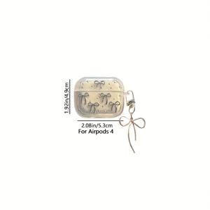 TEMU AirPods 1/2/3세대 Pro/Pro 2세대용 드립 글루 및 실버 비즈 리본이 달린 무선 이어버드 보호 케이스 1개