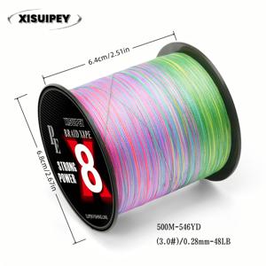 TEMU XISUIPEY 8줄 PE 짠 낚시줄 - 300m/500m 초강력 15LB-112LB 인장강도, 염수 및 민수용 다색 옵션, 견고하고 높은 투명성으로 진정한 낚시꾼을 위한 낚시줄, 염수 낚시, 생생한 낚시줄, 고품질 줄