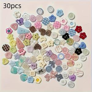 TEMU 30개 컬러풀 버튼 세트. DIY 의류 디자인, 스웨터, 모자 및 공예 프로젝트에 이상적
