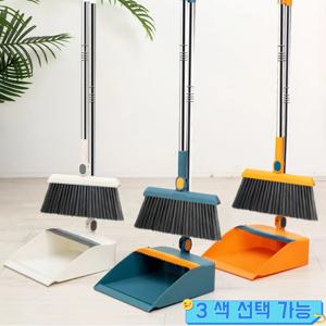 TEMU 새로운 3-in-1 회전 및 접이식 자석 빗자루 세트, 거실/침실/애완동물 털 청소용 초대형 두꺼운 빗자루, 블루/오렌지/화이트, 부드러운 비착지 소재