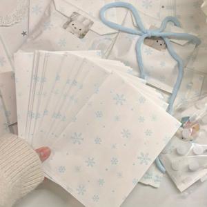 TEMU 50개 블루 스노우플레이크 스타 종이 선물 가방 - 겨울 크림 DIY 포장용 작은 선물, 파티 호의 및 휴일 장식, 크리스마스 선물 가방