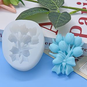 TEMU 1pc, 꽃다발 실리콘 성형기 촛불 성형기 비누 성형기 DIY용 클레이 성형기